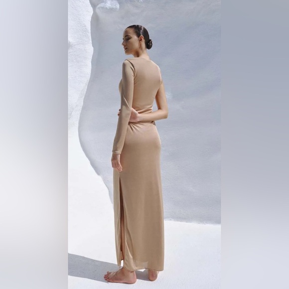 NWT Baobab Collection BROOKYLN One-Shoulder Beige Dress - Picture 2 of 2